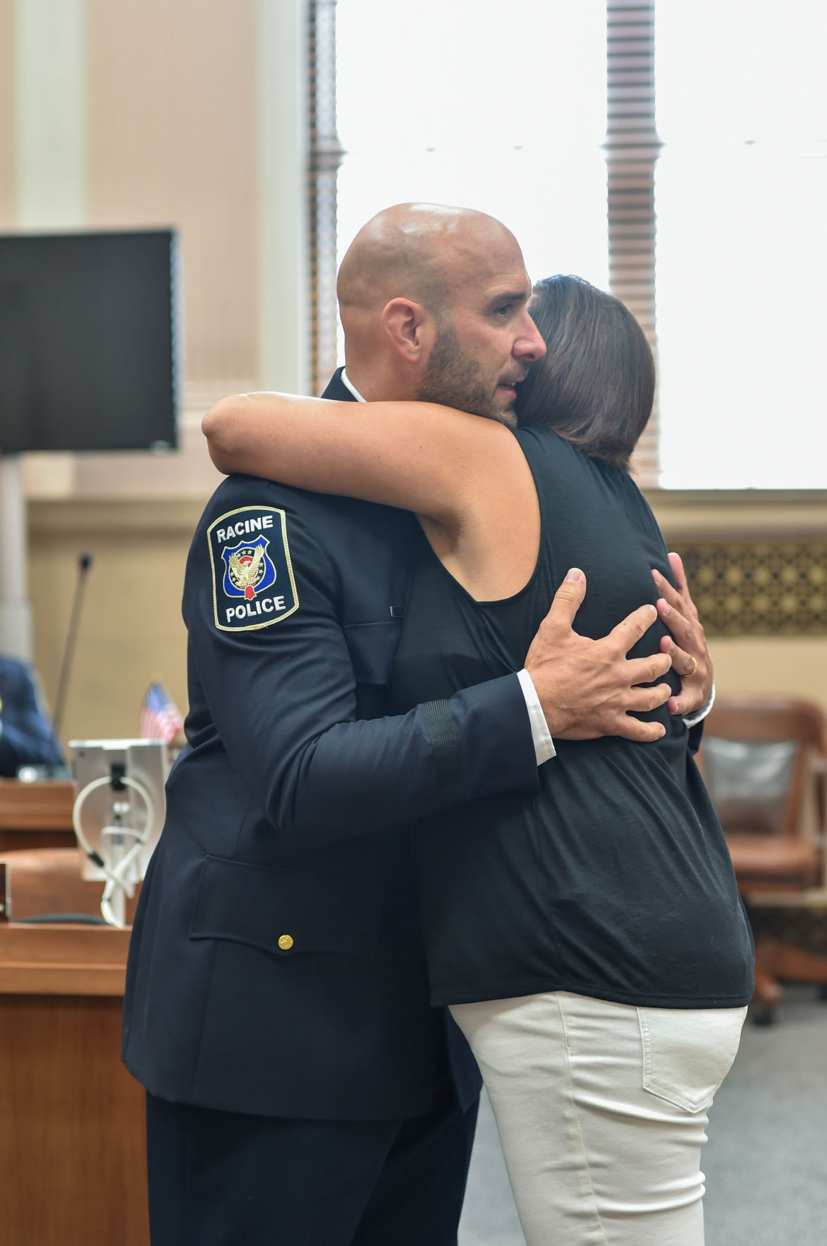 Lieutenant Joseph Spaulding after badge pinning